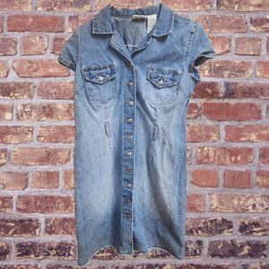 Faded Glory Button Down Denim Dress Size 13/14